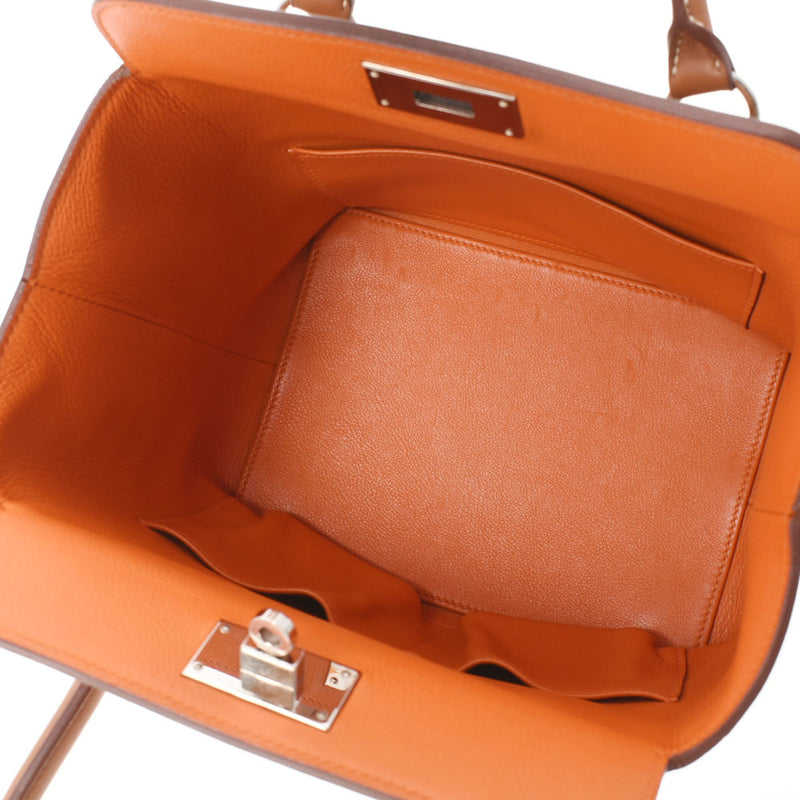 HERMES Hermes Tool Box 20 Verso Gold/Orange Silver Bracket □ P engraved (around 2012) Ladies Voice Wift Handbag A Rank Used Ginzo