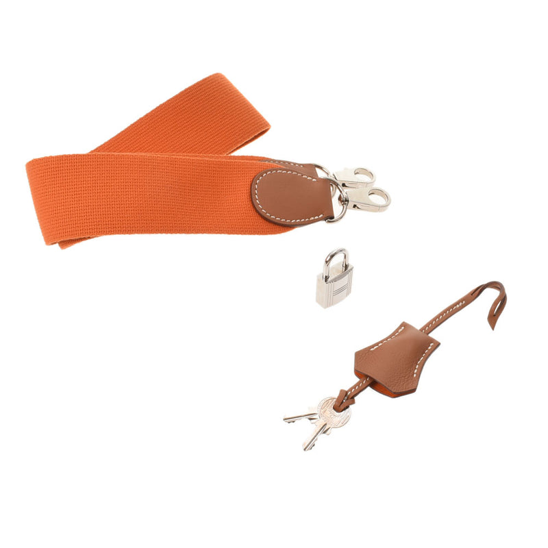 HERMES Hermes Tool Box 20 Verso Gold/Orange Silver Bracket □ P engraved (around 2012) Ladies Voice Wift Handbag A Rank Used Ginzo