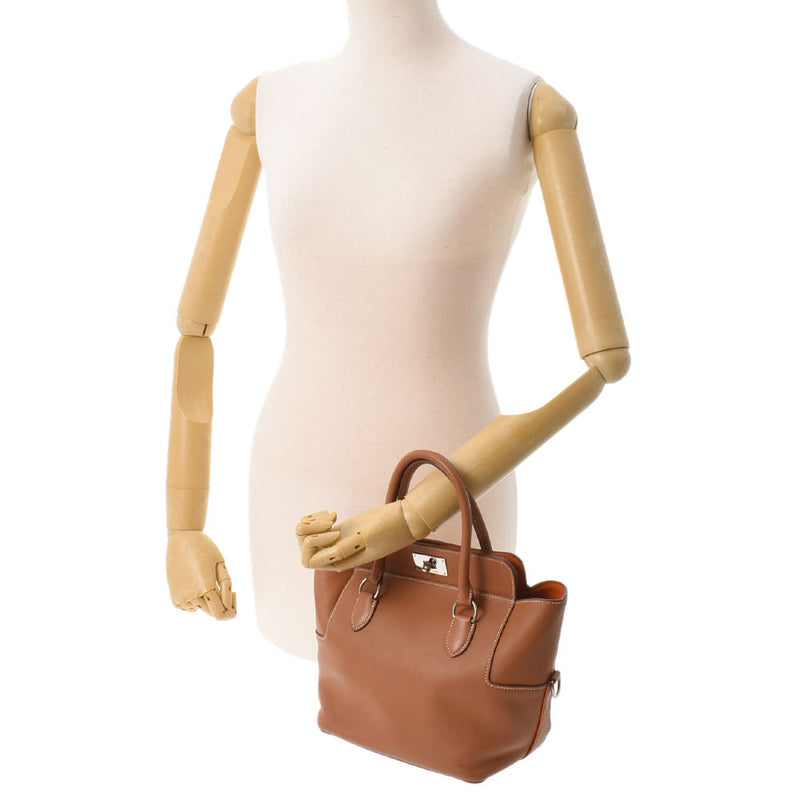 HERMES Hermes Tool Box 20 Verso Gold/Orange Silver Bracket □ P engraved (around 2012) Ladies Voice Wift Handbag A Rank Used Ginzo