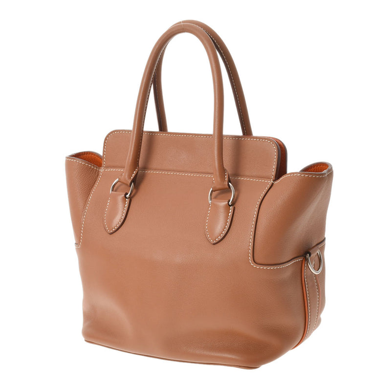 HERMES Hermes Tool Box 20 Verso Gold/Orange Silver Bracket □ P engraved (around 2012) Ladies Voice Wift Handbag A Rank Used Ginzo