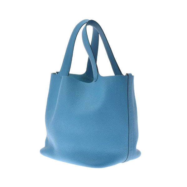 HERMES エルメス ピコタンロック GM ターコイズ シルバー金具 T刻印(2015年頃) レディース トリヨンクレマンス ハンドバッグ ABランク 中古 銀蔵