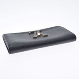LOUIS VUITTON Louis Vuitton Portofoille Capsine Noir M61248 Ladies Torillon Leather Long Wallet A Rank Used Ginzo