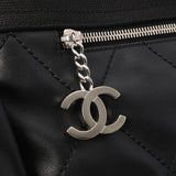 CHANEL Chanel Paris Beerlit Tote GM Black Silver Bracket Ladies Leather Canvas Tote Bag A Rank used Ginzo