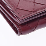 BOTTEGAVENETA Bottega Veneta Intrecciato Compact Wallet Red 609285 Unisex Calf Mold Wallet Unused Ginzo