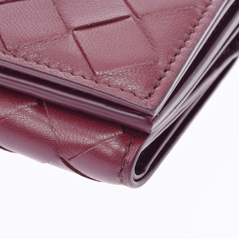 BOTTEGAVENETA Bottega Veneta Intrecciato Compact Wallet Red 609285 Unisex Calf Mold Wallet Unused Ginzo