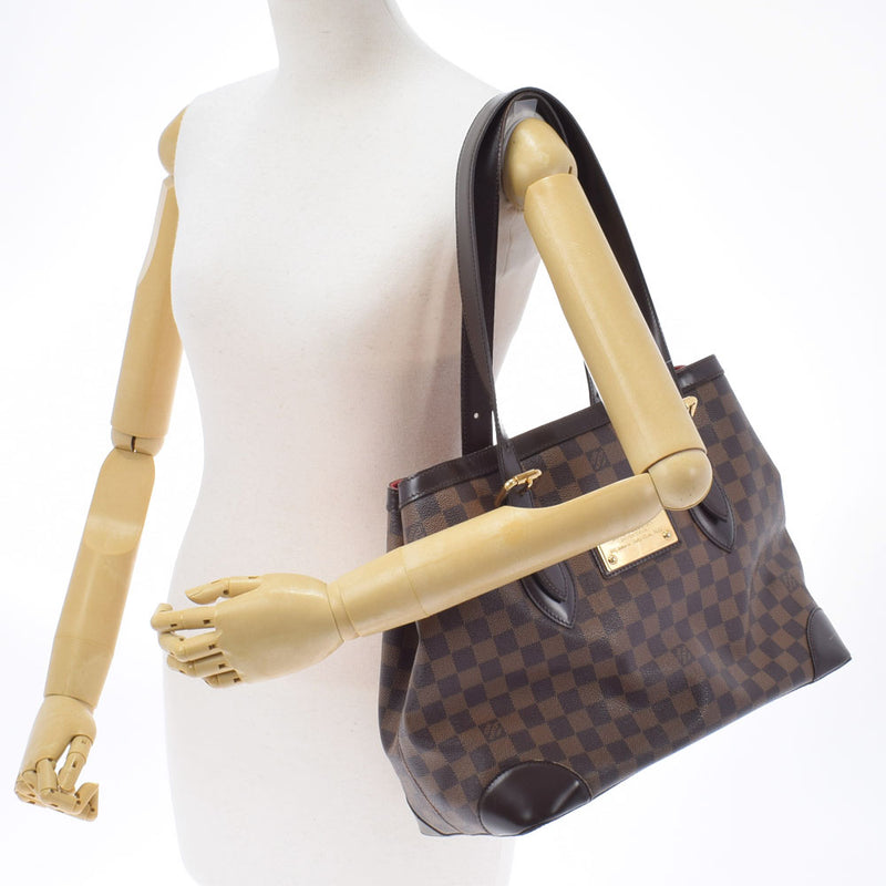 LOUIS VUITTON Louis Vuitton Dami Hamsted MM Brown N51204 Ladies Dami Cambus Handbag B Rank Used Ginzo