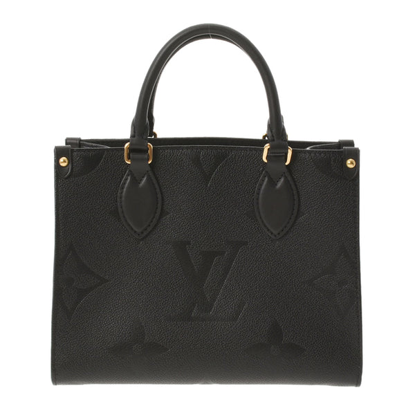 [Mother's Day Recommended] Ginzo Used Louis Vuitton Monogram Amplant Onzago PM 2WAY M45653 Noir Leather Handbag New