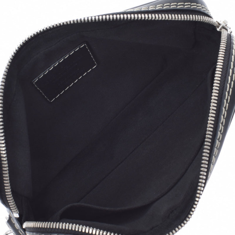 LOUIS VUITTON Louis Vuitton Black Men's Leather Clutch Bag AB Rank Used Ginzo