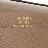 HERMES エルメス ベアン エトゥープ ゴールド金具 D刻印(2019年頃) ユニセックス ヴォーエプソン カードケース ABランク 中古 銀蔵