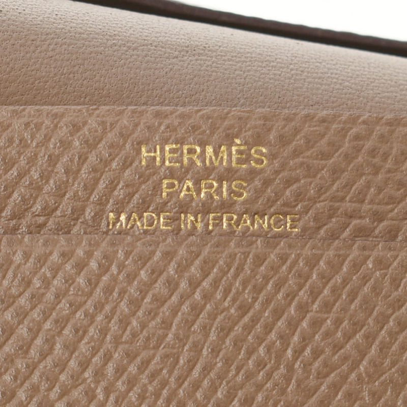 HERMES エルメス ベアン エトゥープ ゴールド金具 D刻印(2019年頃) ユニセックス ヴォーエプソン カードケース ABランク 中古 銀蔵