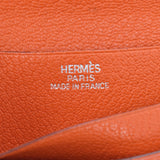 HERMES エルメス ベアン コンパクト  オレンジ パラジウム金具 □H刻印(2004年頃) ユニセックス シェーブル 二つ折り財布 Bランク 中古 銀蔵