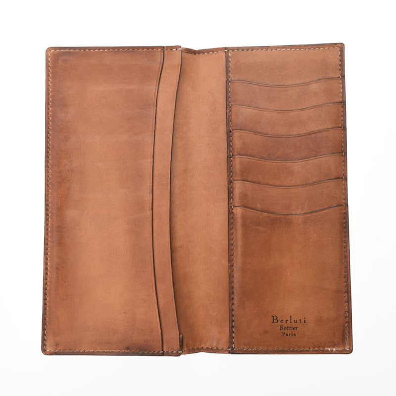 Berluti Berlutti Caligraph Red Men's Leather Long Wallet B Rank Used Ginzo