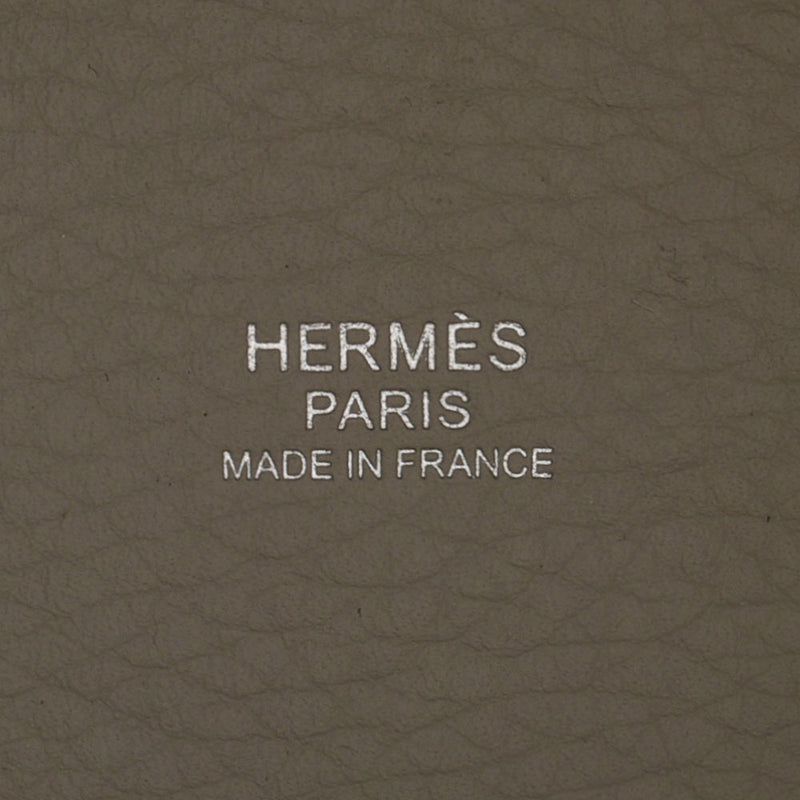 HERMES Hermes Picotan Lock PM Pearl Gray Paladium Bracket □ Q -engraved (around 2013) Ladies Toryon Lemance Handbag A Rank Used Ginzo