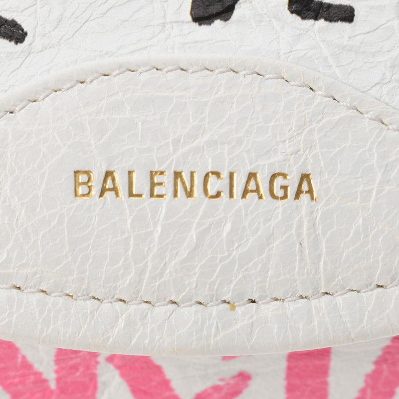 Balenciaga Balenciaga Graffiti Sussania皮带袋白色565510男女CALF尸体袋A级使用Ginzo