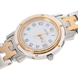 HERMES Hermes Clipper CL4.220 Ladies SS/GP Watch Quartz White Dial A Rank used Ginzo