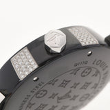 LOUIS VUITTON Louis Vuitton Tambour In Black Diamond Q111Q Men's SS/Leather Watch Quartz Black Dial A Rank Used Ginzo