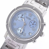 HERMES Hermes Clipper Chronograph Date CL1.310 Ladies SS Watch Quartz Light Blue Shell Dial A Rank used Ginzo