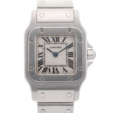 Cartier Cartier Cartier Santos Garbe SM W20056D6女士SS Watch Quartz象牙拨号拨号