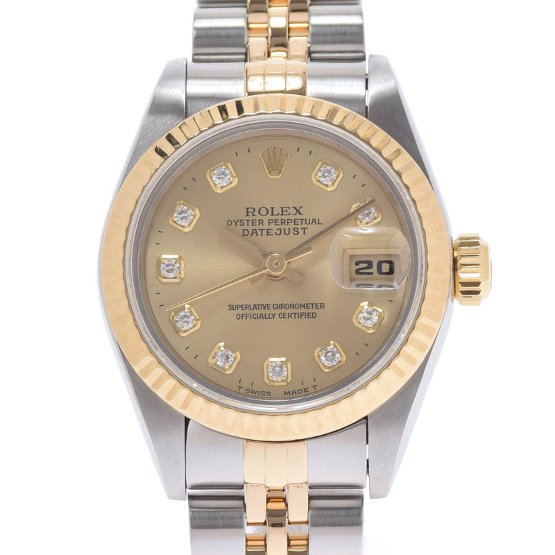 ROLEX Rolex Datejust 10P Diamond 69173G Ladies YG/SS Watch Automatic Champagne Dial A Rank used Ginzo