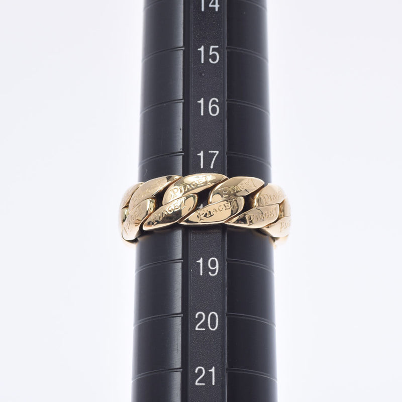 PIAGET Piaget Piagier Logo Engraved Chain Type 18 Ladies K18YG Ring / Ring A Rank used Ginzo