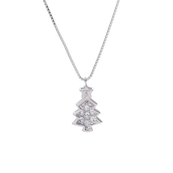 Monnickendam Monikkendam Christmas tree motif diamond 0.28ct Ladies K18WG Necklace A Rank used Ginzo