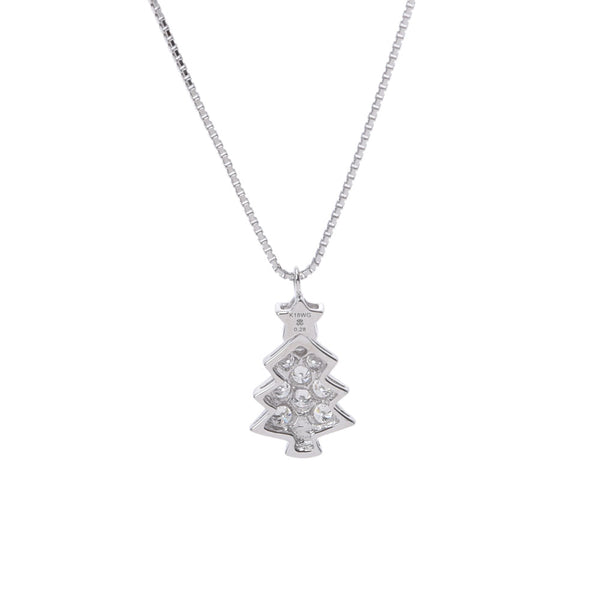 MONNICKENDAM モニッケンダム クリスマスツリーモチーフ ダイヤ0.28ct  レディース K18WG ネックレス Aランク 中古 銀蔵