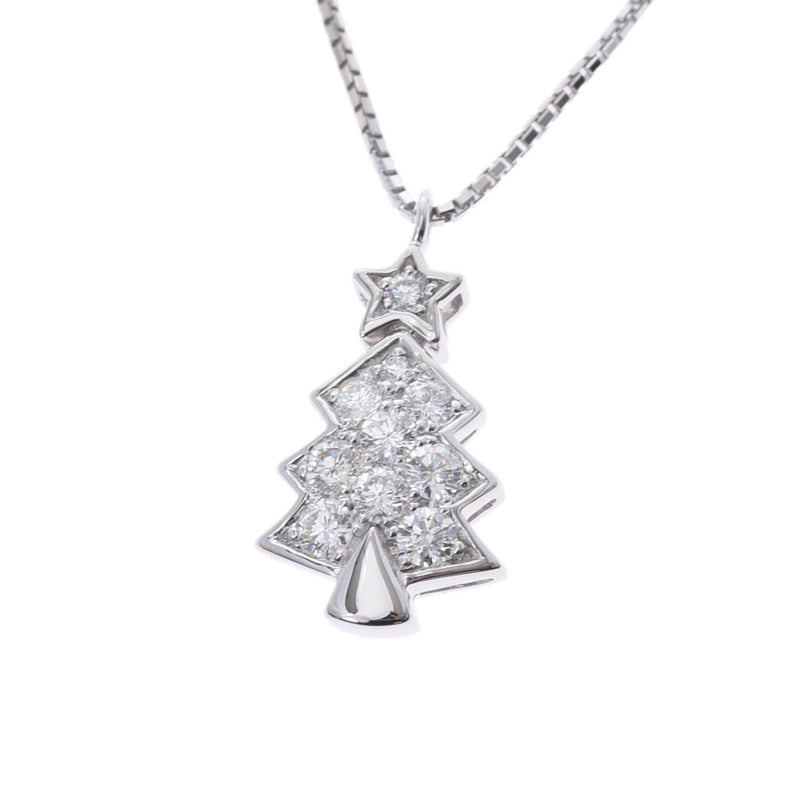 MONNICKENDAM モニッケンダム クリスマスツリーモチーフ ダイヤ0.28ct  レディース K18WG ネックレス Aランク 中古 銀蔵