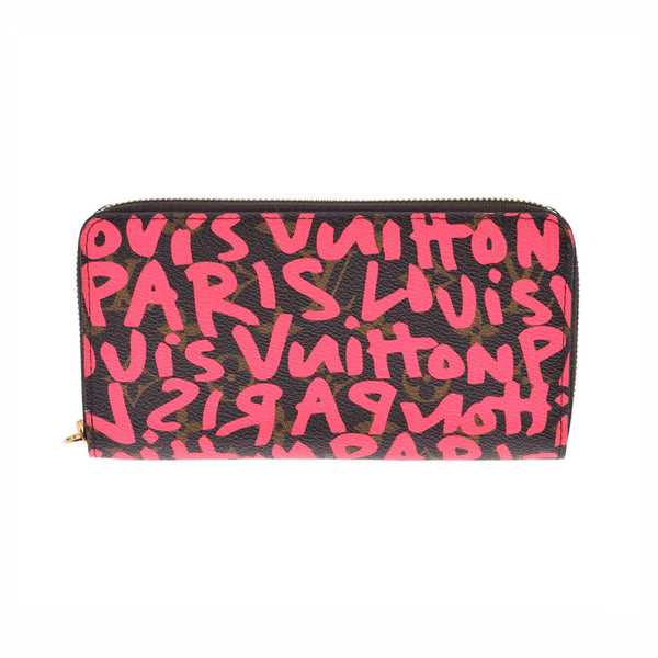 LOUIS VUITTON Louis Vuitton Monogram Graffiti Zippy Wallet Fuchsha M93710 Unisex Monogram Canvas Long Wallet Unused Ginzo