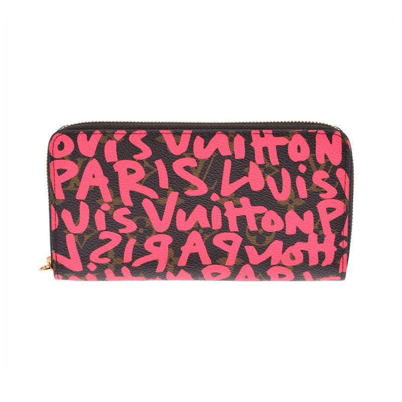 LOUIS VUITTON Louis Vuitton Monogram Graffiti Zippy Wallet Fuchsha M93710 Unisex Monogram Canvas Long Wallet Unused Ginzo