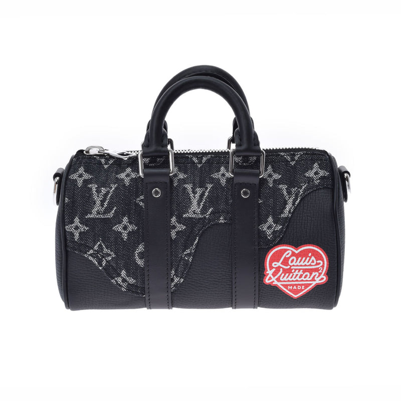 LOUIS VUITTON Louis Vuitton Kepol XS NIGO Collaboration Noir M81011 Unisex Denim x Torillon Leather Boston Bag Unused Ginzo