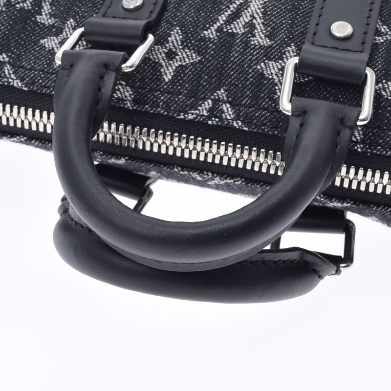 LOUIS VUITTON ルイヴィトン キーポルXS NIGO コラボ ノワール M81011 ユニセックス 13842 デニム×トリヨンレザー ボストンバッグ 未使用 銀蔵