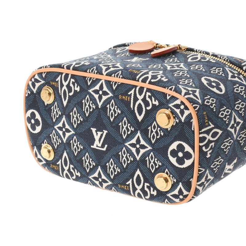 LOUIS VUITTON Louis Vuitton Monogram Jacquard SINCE1854 Vanity NV Blue M57403 Ladies Leather 2WAY Bag New Family Ginzo