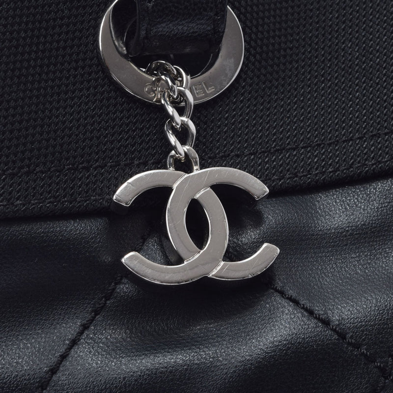 CHANEL シャネル パリビアリッツ トートPM 黒 レディース キャンバス/レザー トートバッグ ABランク 中古 銀蔵