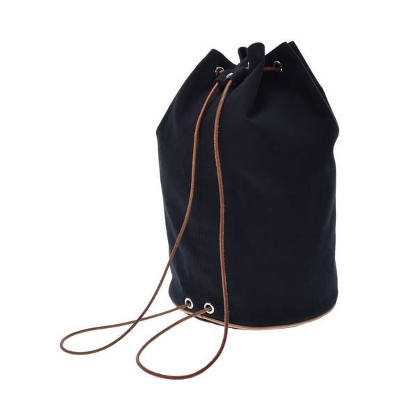 HERMES Hermes Polon Black Unisex Canvas Shoulder Bag AB Rank Used Ginzo