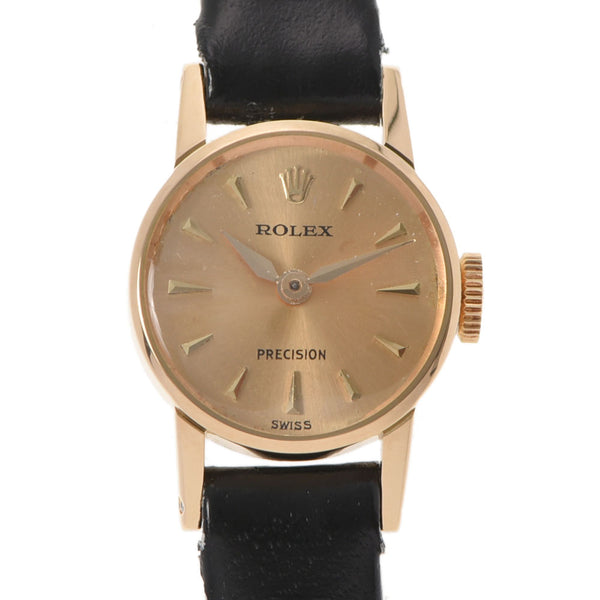 ROLEX Rolex Pretition Antique 2149 Ladies YG/Leather Watch Hand -wound Gold Dial AB Rank Used Ginzo