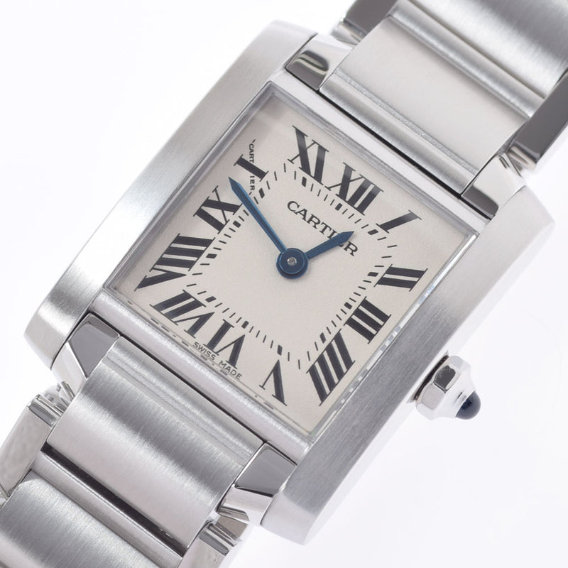 CARTIER カルティエ タンク フランセーズSM W51008Q レディース SS 腕時計 クオーツ アイボリー系文字盤 Aランク 中古 銀蔵