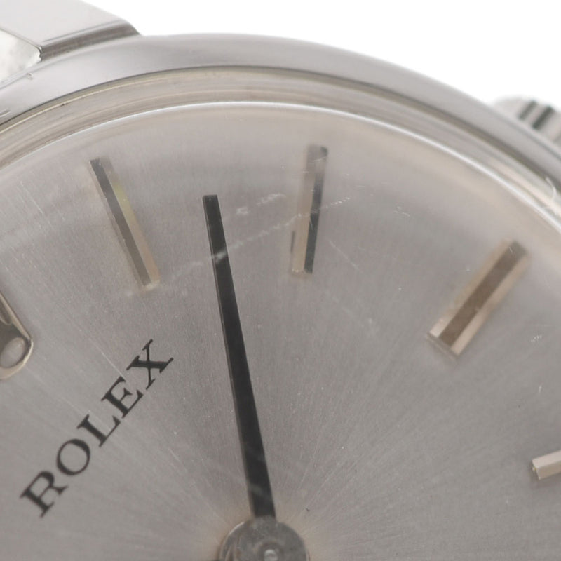 ROLEX ロレックス プレジション アンティーク 2649 レディース SS/革 腕時計 手巻き シルバー文字盤 ABランク 中古 銀蔵