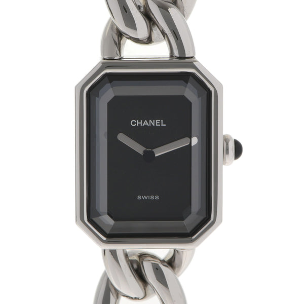 CHANEL シャネル プルミエール サイズL H0452 レディース SS 腕時計 クオーツ 黒文字盤 Aランク 中古 銀蔵