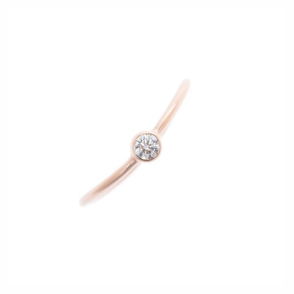 Tiffany＆Co。Tiffany Wave单低环钻石0.06ct One Grain Diamond 6.5女士K18PG戒指 /环A等级二手Ginzo