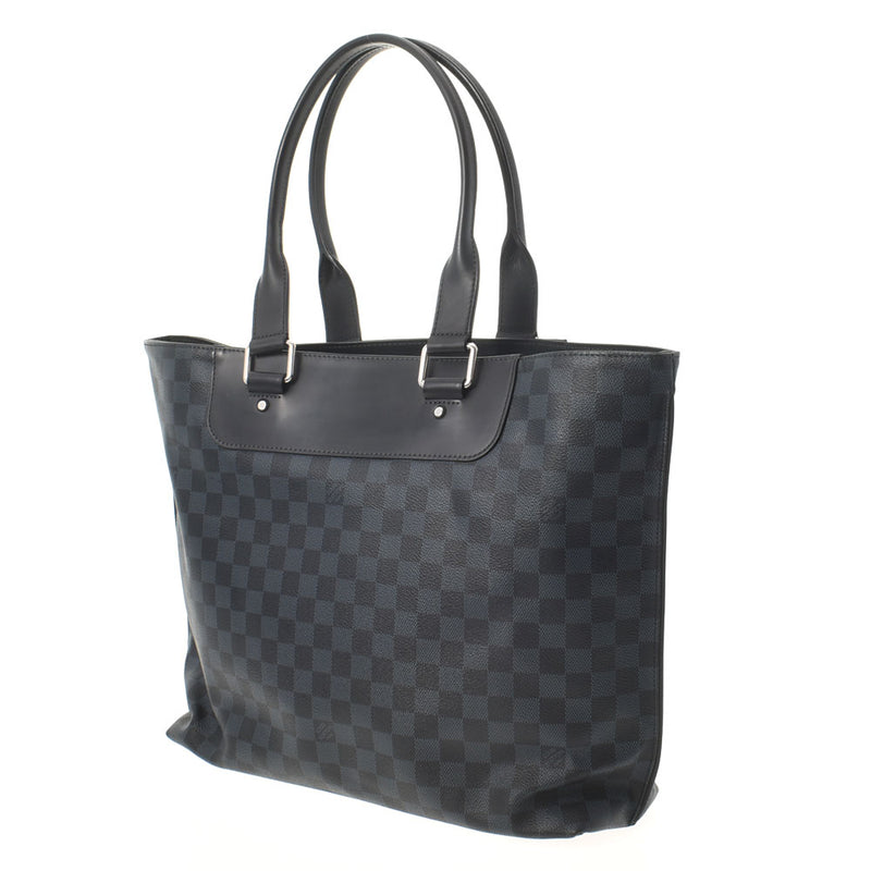 LOUIS VUITTON ルイヴィトン ダミエ コバルト カバヴォワヤージュ ネイビー系/黒 N41397 メンズ ダミエキャンバス トートバッグ ABランク 中古 銀蔵