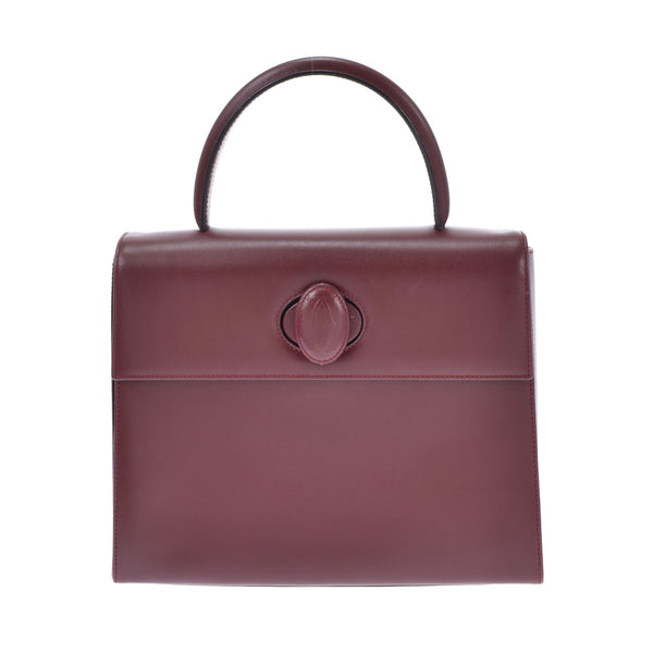 カルティエマストライン ボルドー レディース カーフ ハンドバッグ