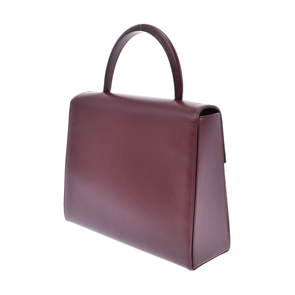 カルティエマストライン ボルドー レディース カーフ ハンドバッグ