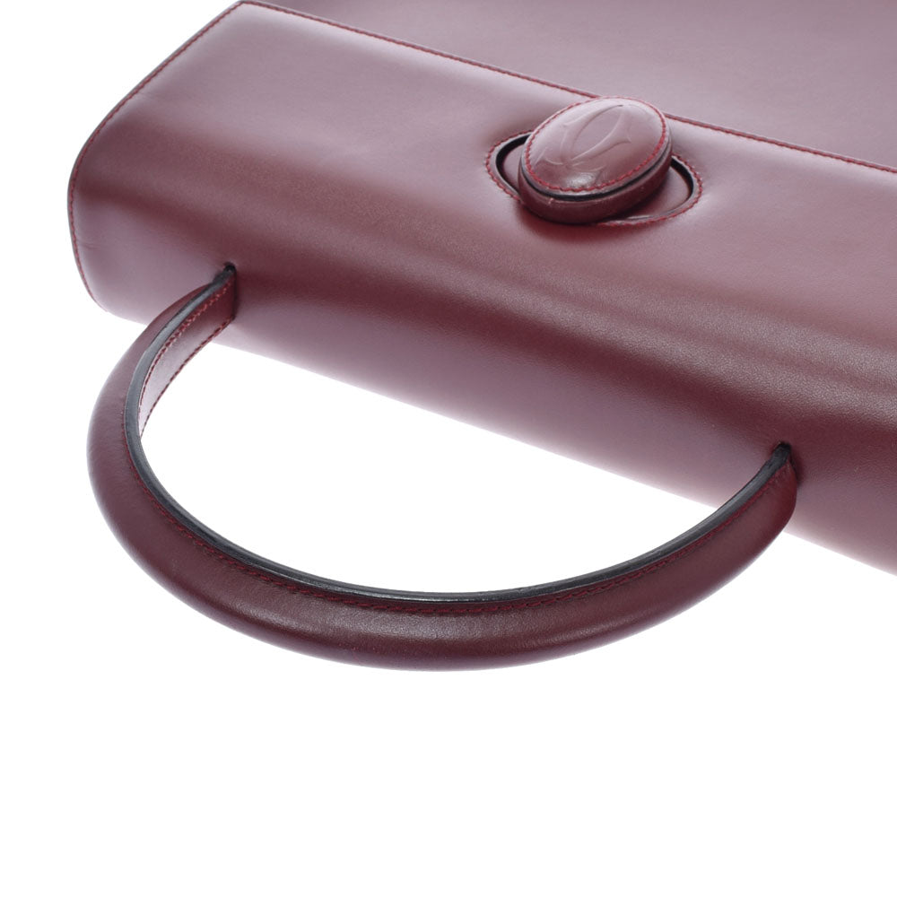 カルティエマストライン ボルドー レディース カーフ ハンドバッグ