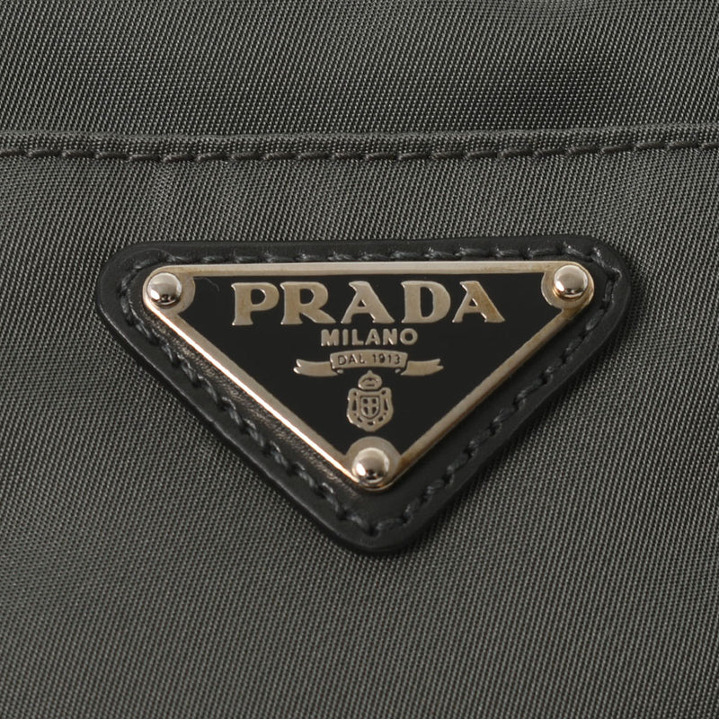 Prada Prada Gray Ladies Nylon 2way Bag AB等级使用Ginzo