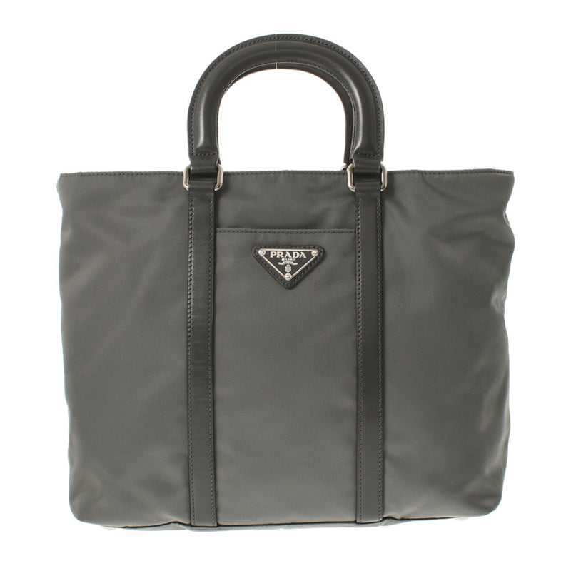 Prada Prada Gray Ladies Nylon 2way Bag AB等级使用Ginzo