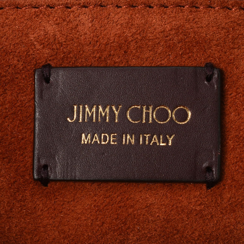 JIMMY CHOO Jimmy Choo Valenne Bowling Bag 2way Tea Ladies Suede/Leather Handbag AB Rank used Ginzo