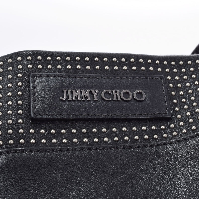 Jimmy Choo Jimmy Choo螺柱黑色女士小牛手提袋B排名二手Ginzo