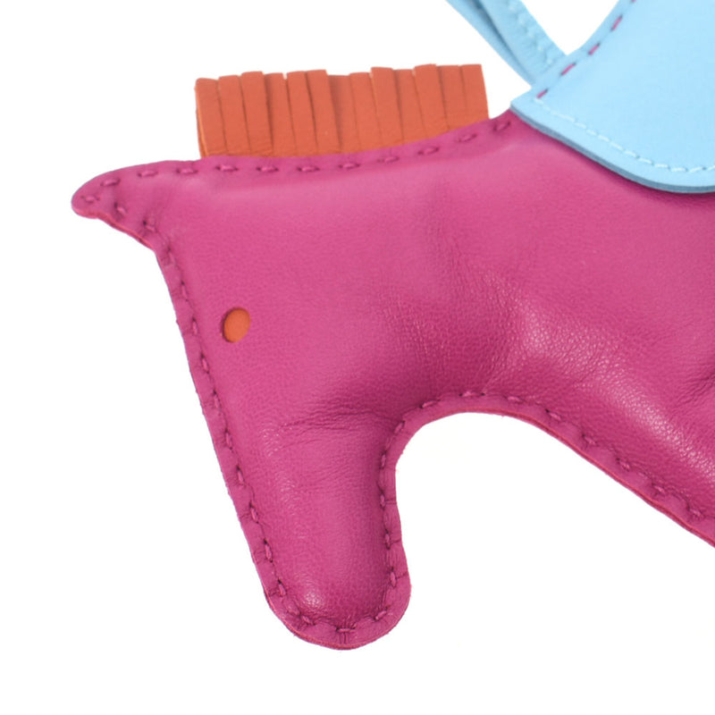 HERMES Hermes Rodeo GM Horse Bag Charm Rose Purple/Celest/Carnelian A engraved (around 2017) Unisex Annomiro Charm A Rank used Ginzo