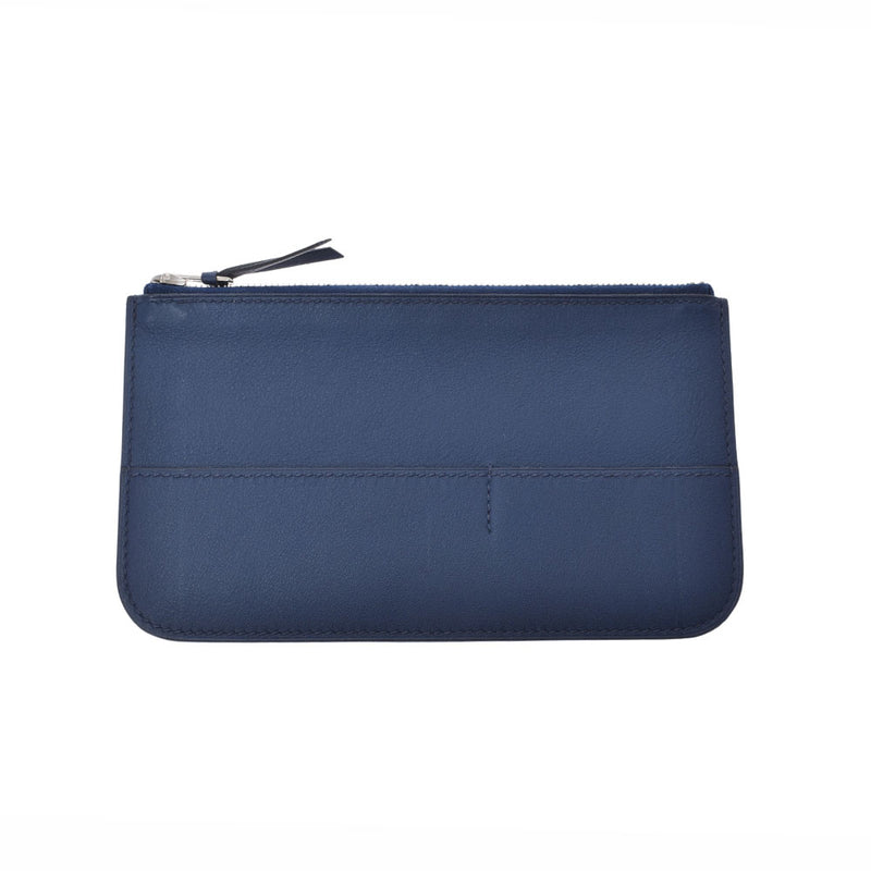 HERMES Hermes Dogon GM Blue Safel Paladium Bracket □ O Engraved (around 2011) Unisex Voice Wift Wallet B Rank Used Ginzo