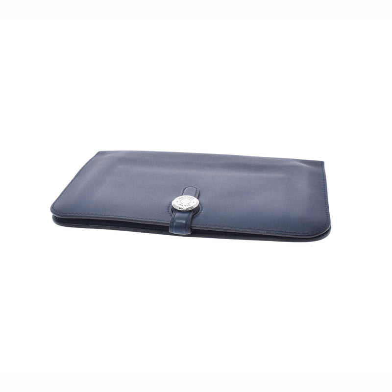 HERMES Hermes Dogon GM Blue Safel Paladium Bracket □ O Engraved (around 2011) Unisex Voice Wift Wallet B Rank Used Ginzo